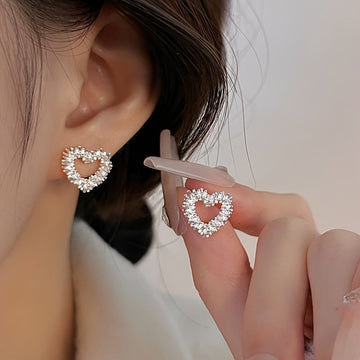 Women’s Silver Plated Heart Stud Earrings