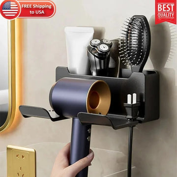 Wall Mount Hair Dryer & Tool Holder
