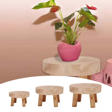 Garden Plant Stand Shelf Wooden Stool Flower Pot Base Flower Pot Holder