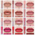 12Pcs Velvet Matte Liquid Lipstick Set, Waterproof Long Lasting Quick-drying Non-Stick Cup Nude Lip Stain Kit, Up to 24H Wear, Professional Lip Makeup Gift Kit for Women (SET A)