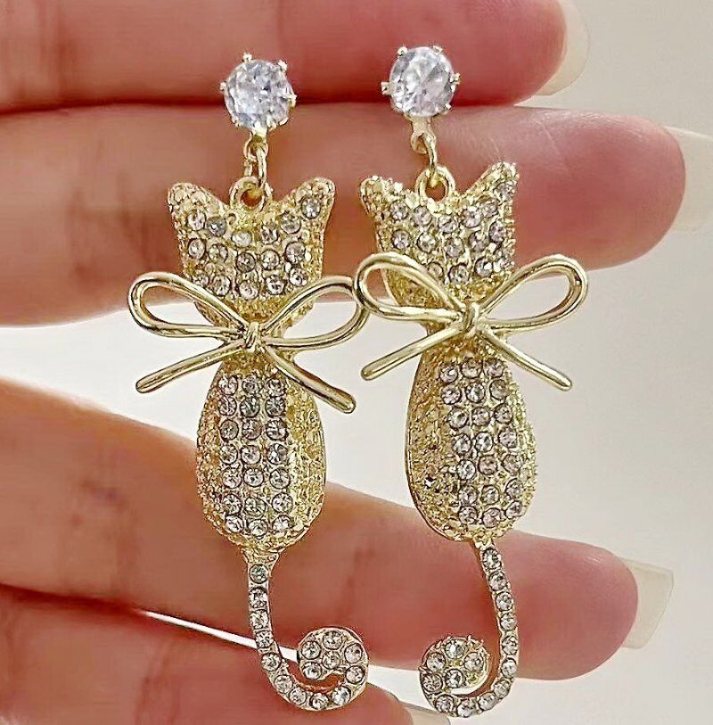 Women’s Pearl Zircon Bowknot Drop Earrings
