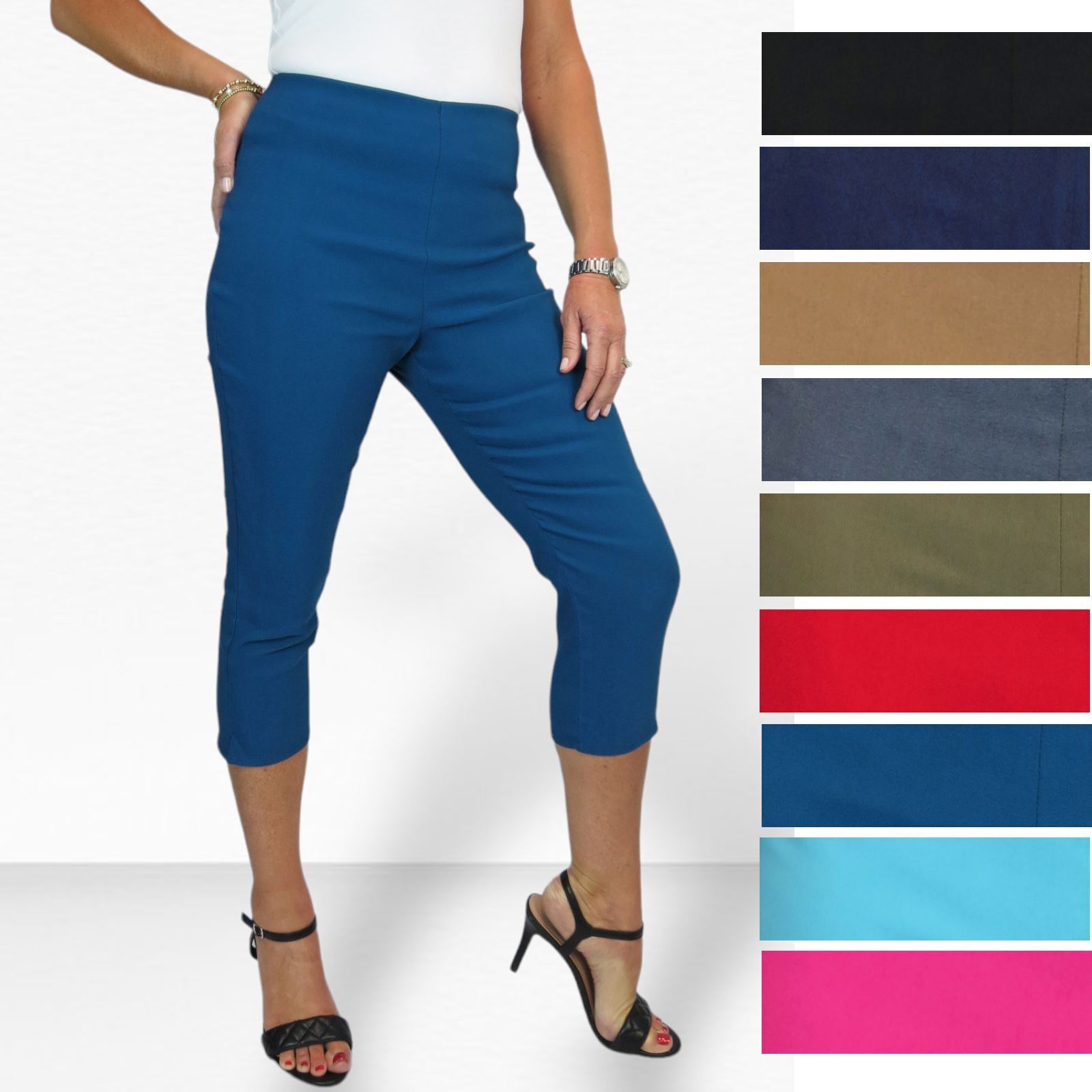 Ladies Pull-On Elastic Waist Capri Pants