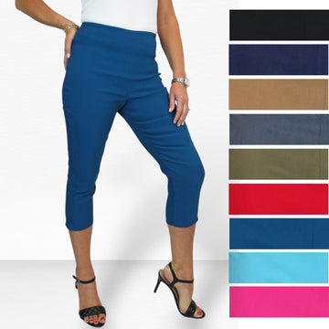 Ladies Pull-On Elastic Waist Capri Pants
