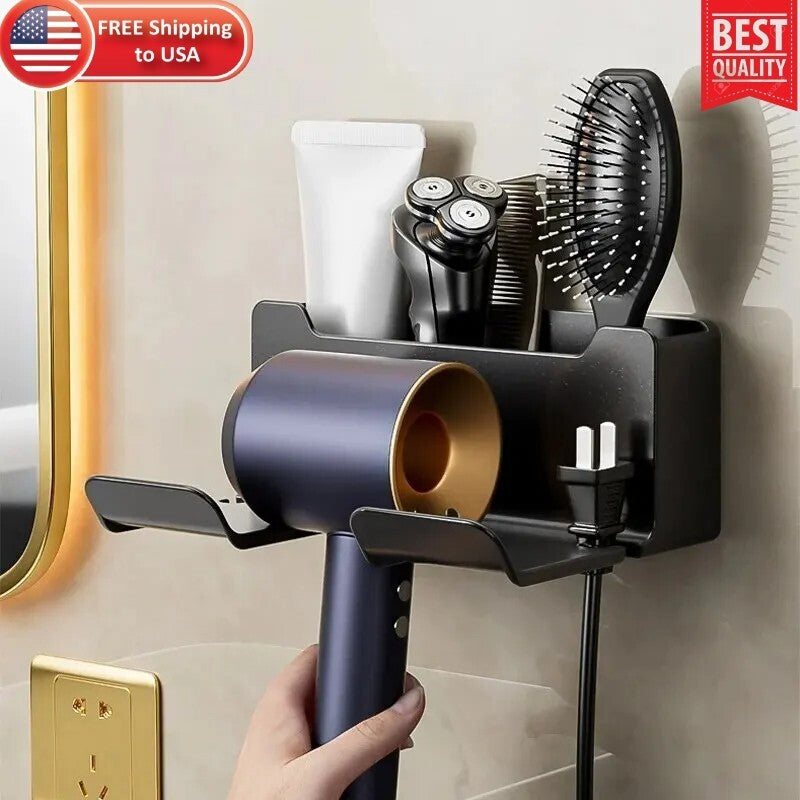 Wall Mount Hair Dryer & Tool Holder