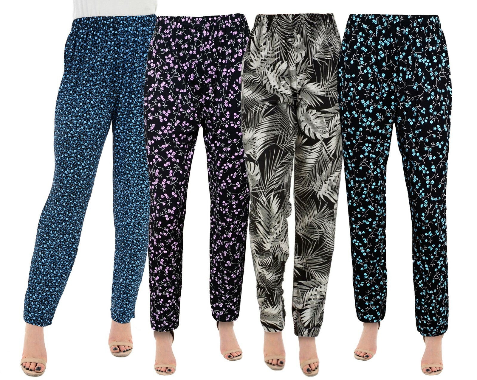 Ladies Stretch Tapered Straight Leg Trousers