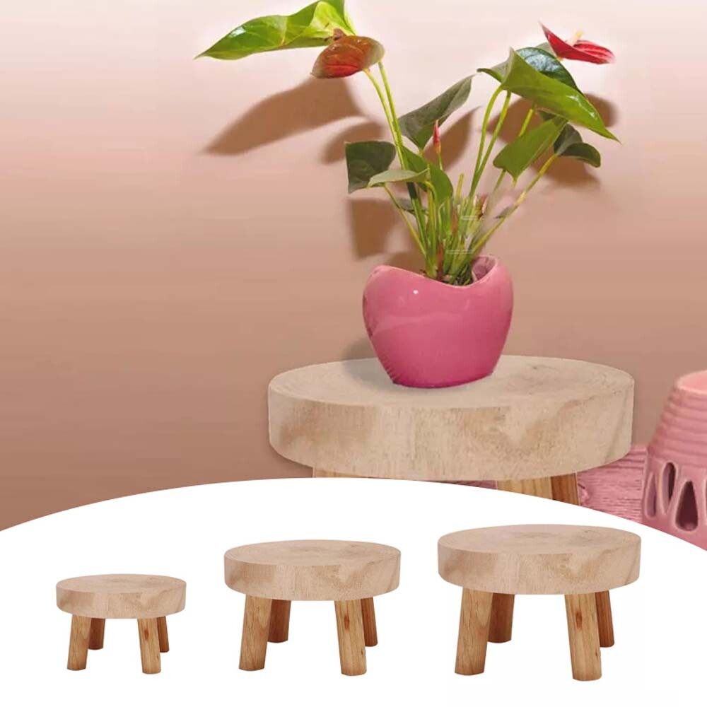 Garden Plant Stand Shelf Wooden Stool Flower Pot Base Flower Pot Holder