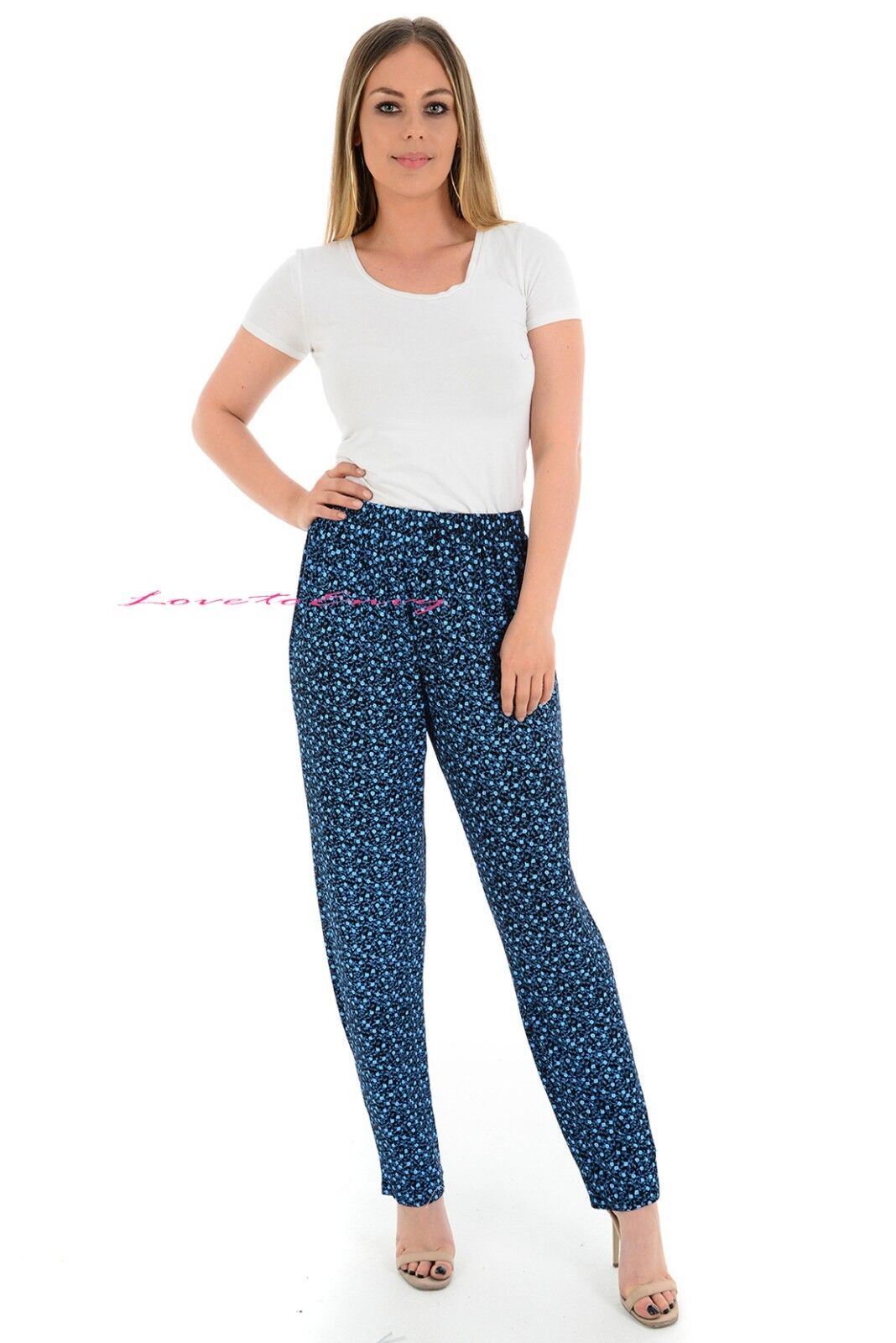 Ladies Stretch Tapered Straight Leg Trousers