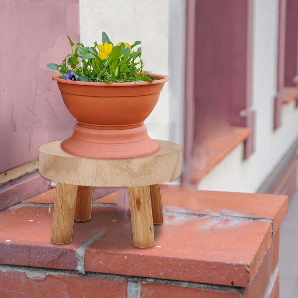 Garden Plant Stand Shelf Wooden Stool Flower Pot Base Flower Pot Holder