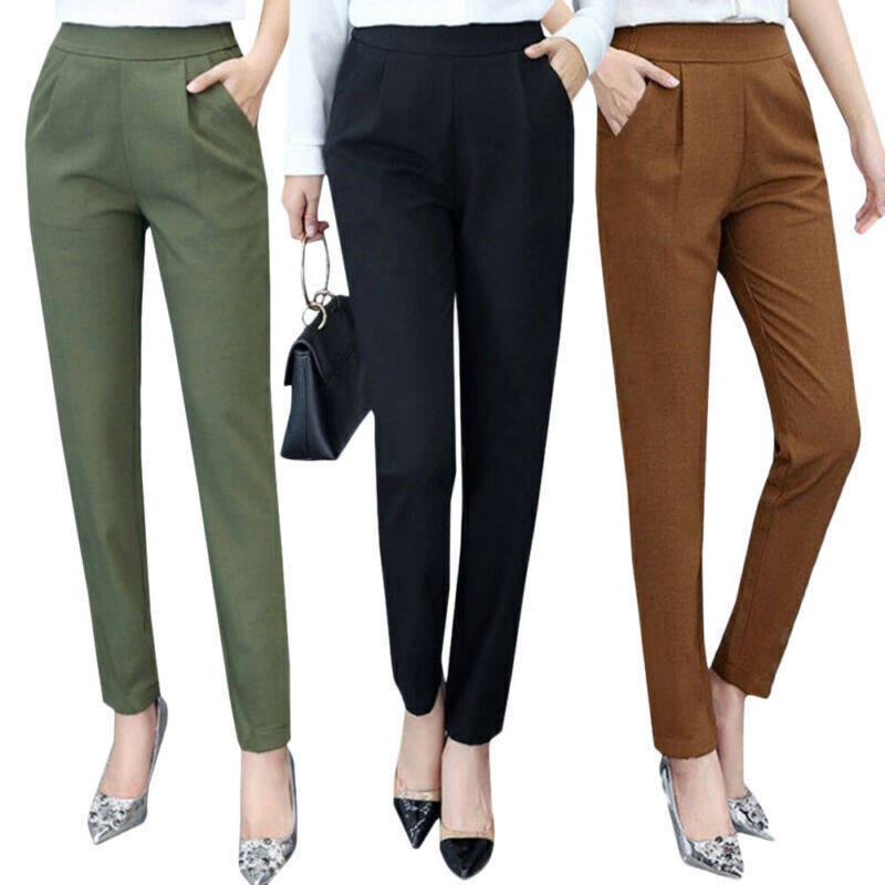 Ladies High Waist Slim Fit Office Pants